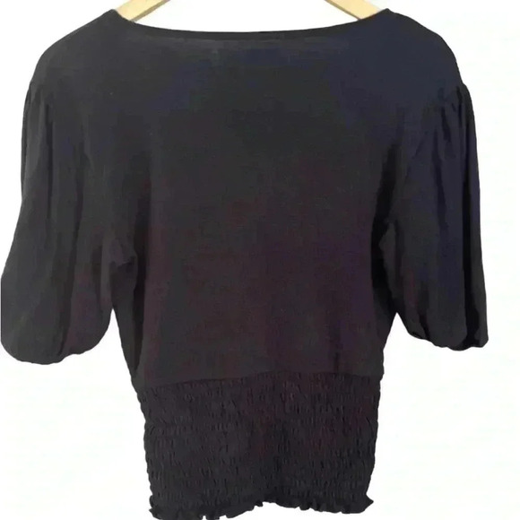 Abercrombie & Fitch V Neck Knit Top Black Small - Picture 2 of 5